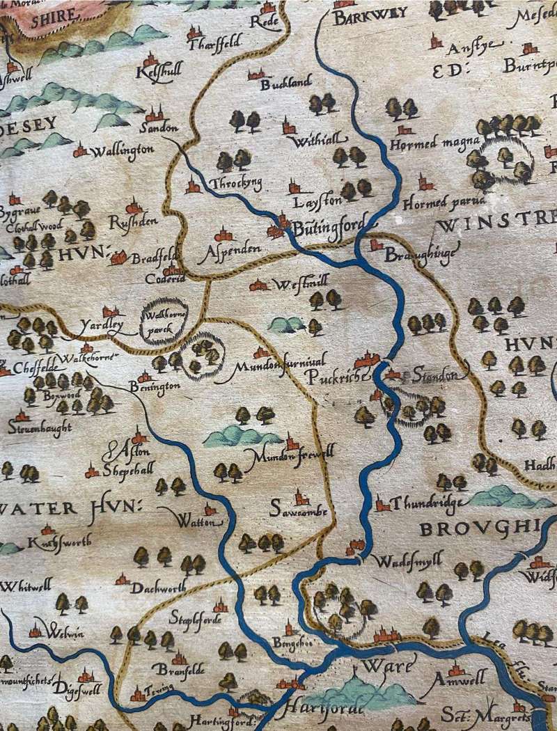 Detail of the map of Hertfordshire