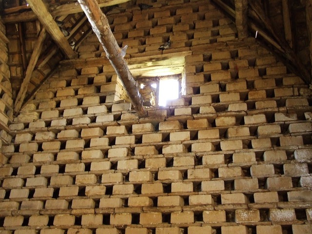 The interior of a seventeenth-century dovecote.