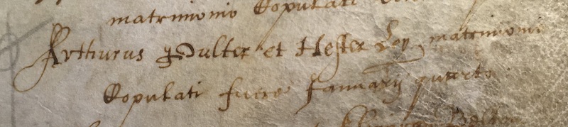 Script in Latin from the parish register for the borough of Westbury.